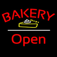 Bakery Logo Open White Line Neontábla