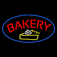 Bakery Logo Oval Blue Neontábla