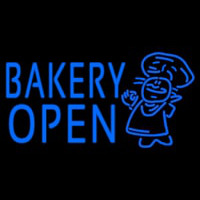 Bakery Open With Man Neontábla