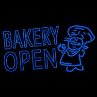 Bakery Open With Man Neontábla