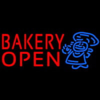 Bakery Open With Man Neontábla