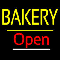 Bakery Open Yellow Line Neontábla