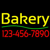 Bakery With Phone Number Neontábla