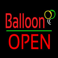 Balloon Open Block Green Line Neontábla