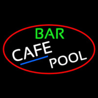 Bar Cafe Pool Oval With Red Border Neontábla