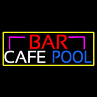 Bar Cafe Pool With Yellow Border Neontábla
