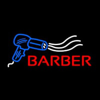 Barber With Dryer Logo Neontábla