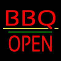 Bbq Block Open Green Line Neontábla