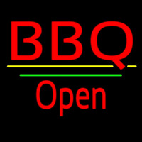 Bbq Open White Line Neontábla