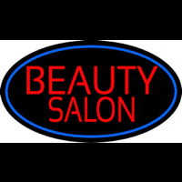 Beauty Salon Oval With Blue Border Neontábla