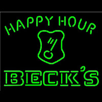 Beck Key Logo Happy Hour Beer Neontábla