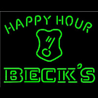 Beck Key Logo Happy Hour Beer Neontábla