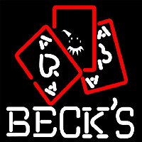 Becks Ace And Poker 16 16 Beer Sign Neontábla