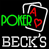 Becks Green Poker Beer Sign Neontábla