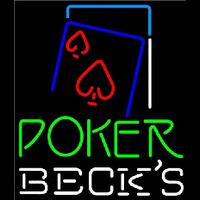 Becks Green Poker Red Heart Beer Sign Neontábla