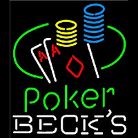 Becks Poker Ace Coin Table Beer Sign Neontábla