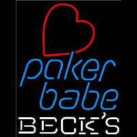 Becks Poker Girl Heart Babe Beer Sign Neontábla