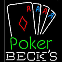 Becks Poker Tournament Beer Sign Neontábla