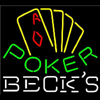 Becks Poker Yellow Beer Sign Neontábla