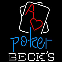Becks Rectangular Black Hear Ace Beer Sign Neontábla