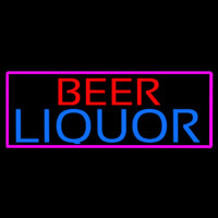 Beer Liquor With Pink Border Neontábla