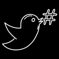 Bird With Hashtag Logo Neontábla