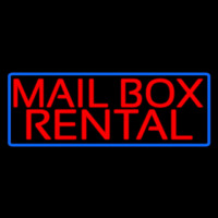 Block Mail Bo  Rental Blue Border Neontábla