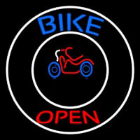 Blue Bike Open With Border Neontábla