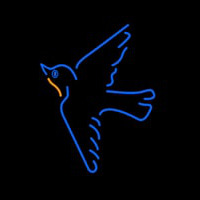 Blue Bird With Logo Neontábla