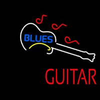 Blue Blues Red Guitar Neontábla