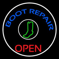 Blue Boot Repair Open Neontábla