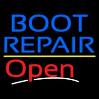 Blue Boot Repair Open With Line Neontábla