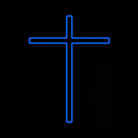 Blue Christian Cross Neontábla