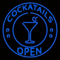 Blue Cocktails Open Neontábla