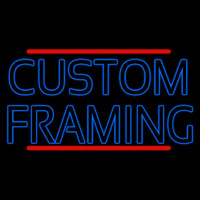 Blue Custom Framing With Lines Neontábla