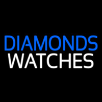 Blue Diamonds White Watches Neontábla