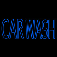 Blue Double Stroke Car Wash Neontábla