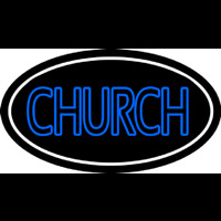 Blue Double Stroke Church Neontábla