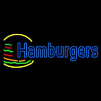 Blue Double Stroke Hamburgers Neontábla