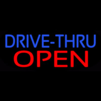 Blue Drive Thru Red Open Neontábla