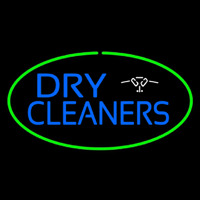 Blue Dry Cleaners Logo Oval Green Neontábla