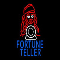 Blue Fortune Teller With Logo Neontábla