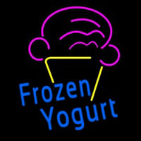 Blue Frozen Yogurt With Logo Neontábla