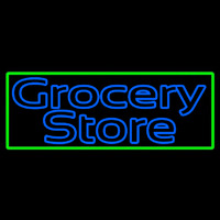 Blue Grocery Store With Green Border Neontábla