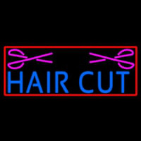 Blue Haircut With Scissor Neontábla
