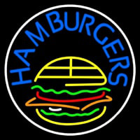 Blue Hamburgers Circle Neontábla