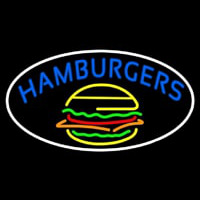 Blue Hamburgers Oval Neontábla
