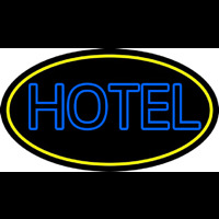 Blue Hotel With Yellow Border Neontábla