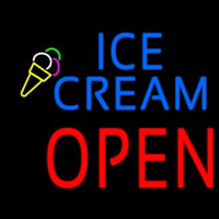 Blue Ice Cream Block Open Neontábla