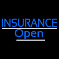 Blue Insurance Open White Line Neontábla